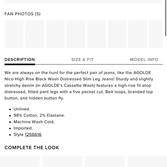 Agolde Nico High Rise Slim Leg Distressed Jean - Picture 3 of 8